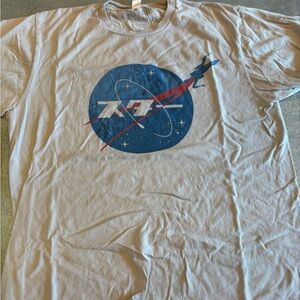 Blue and White Graphic Men's T-Shirt